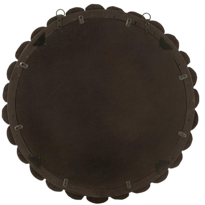 Spiegel Bollen Hout Zwart 80x80cm - Spiegel - J-Line - livinglovely.nl