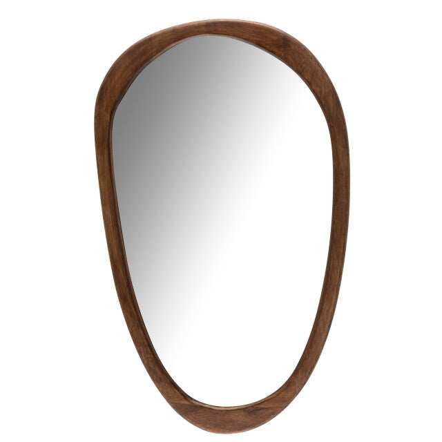 Spiegel Onregelmatig Mango Hout Donker Bruin Large 51x83x3,5cm - Spiegel - J-Line - livinglovely.nl