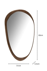 Spiegel Onregelmatig Mango Hout Donker Bruin Large 51x83x3,5cm - Spiegel - J-Line - livinglovely.nl