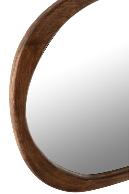 Spiegel Onregelmatig Mango Hout Donker Bruin Large 51x83x3,5cm - Spiegel - J-Line - livinglovely.nl