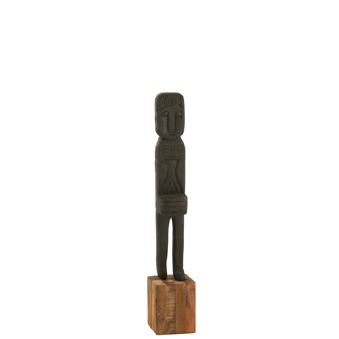 Statue Boro Genanvendt Træ Sort/Naturlig H115cm J-Line