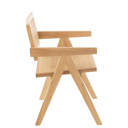 Stoel Rooster Essenhout/Rattan Naturel J-Line