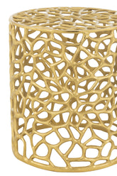 Stool Cylinder Aluminium Gold Colored - - J-Line - livinglovely.nl