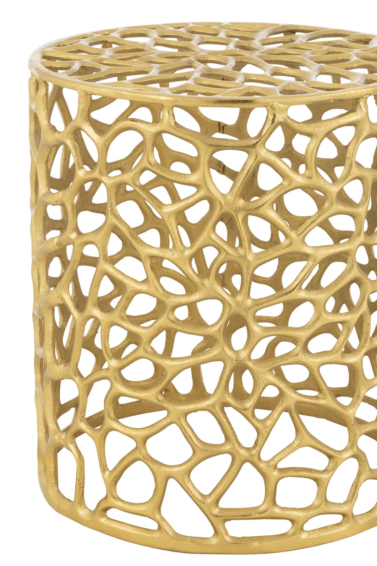Stool Cylinder Aluminium Gold Colored - - J-Line - livinglovely.nl
