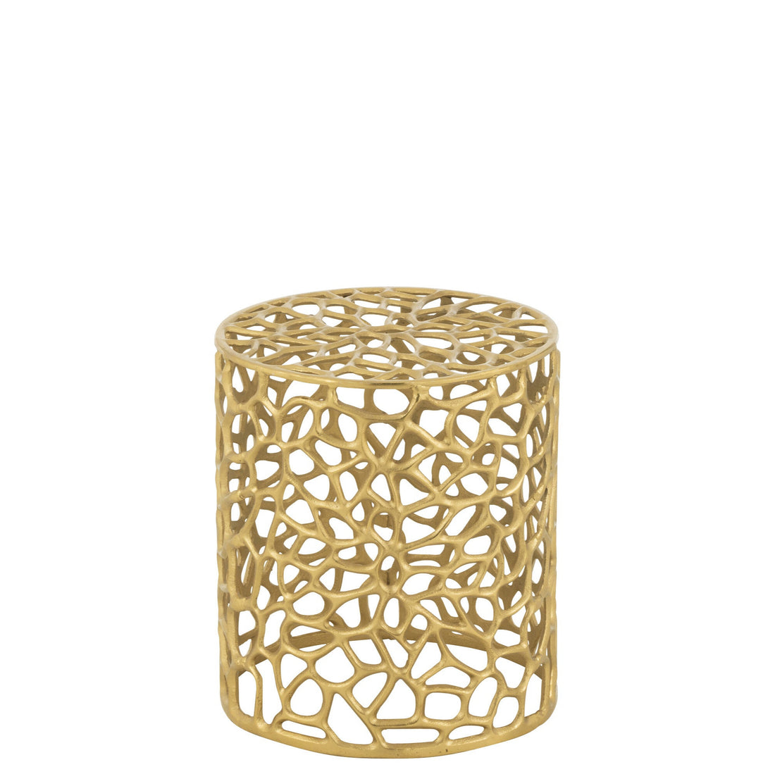 Stool Cylinder Aluminium Gold Colored - - J-Line - livinglovely.nl