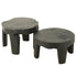Tafel Rond Teak Hout Zwart Set van 2