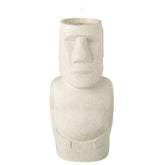 Tafelhaard Bio-Ethanol Moai Grijs 28x22x65cm - Tafelhaard - J-Line - livinglovely.nl