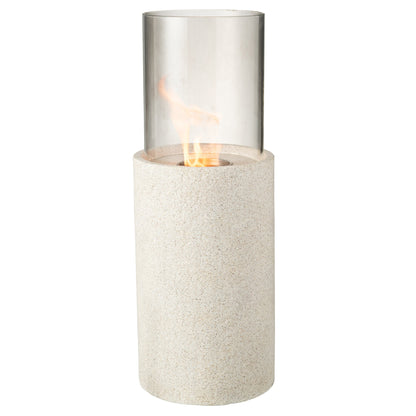 Bordbål Bioethanol Rund Grå Ø23x65cm