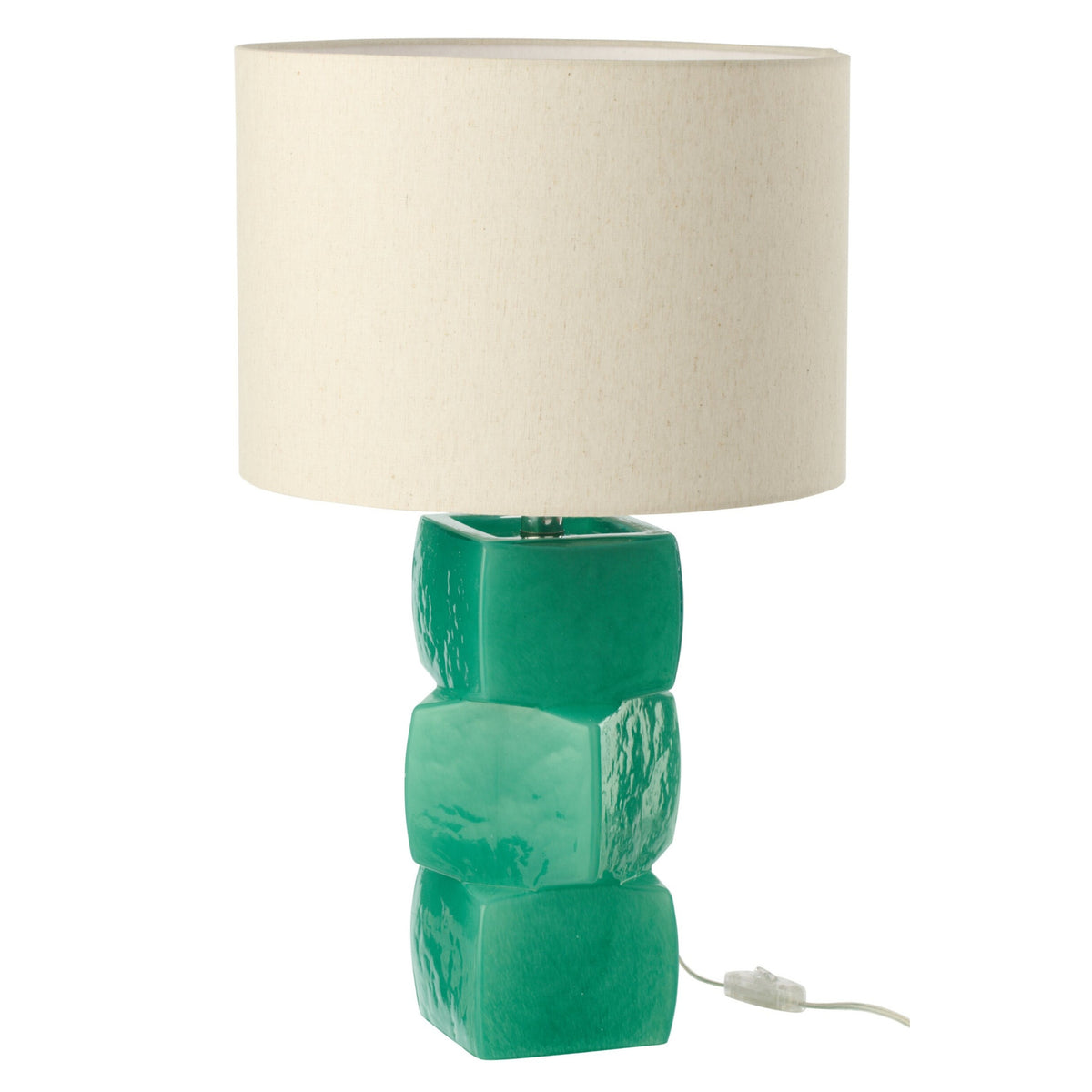 Bordlampe 3 kuber glas mørkegrøn J-Line