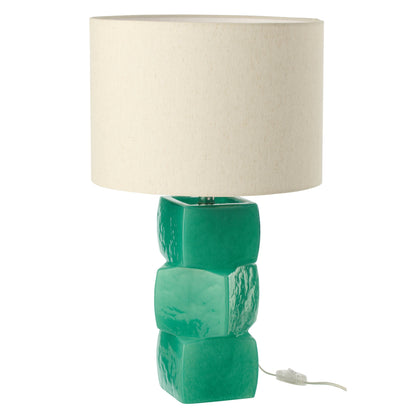 Bordlampe 3 kuber glas mørkegrøn J-Line