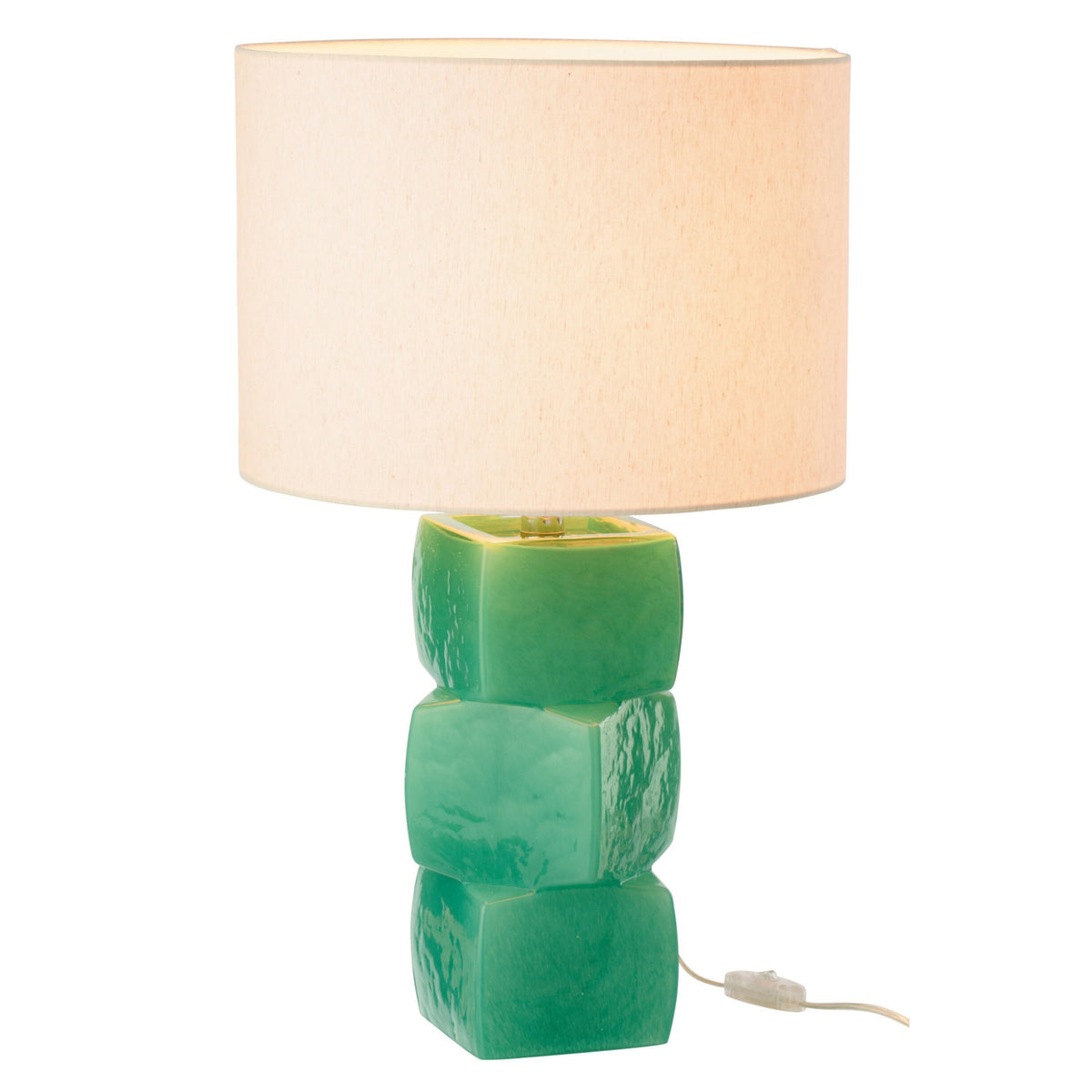 Bordlampe 3 kuber glas mørkegrøn J-Line