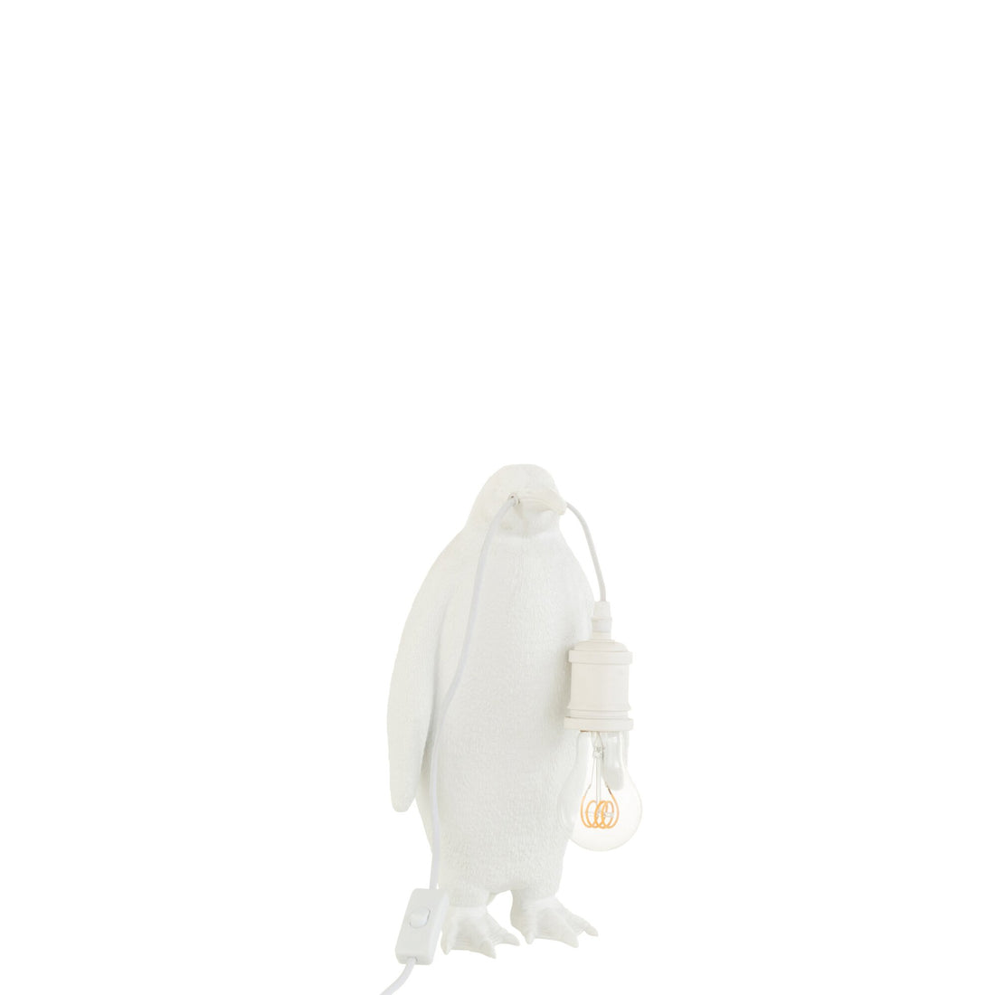 Bordlampe pingvin i hvid resin, lille, J-Line