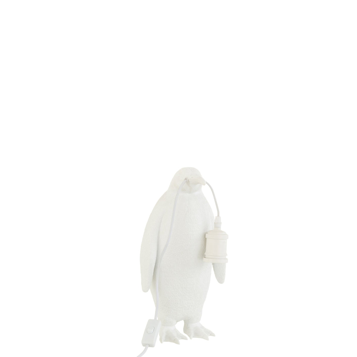 Bordlampe pingvin i hvid resin, lille, J-Line