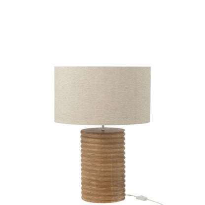 Tafellamp Schroefdraad Wijd Hout Naturel Grijs J-Line