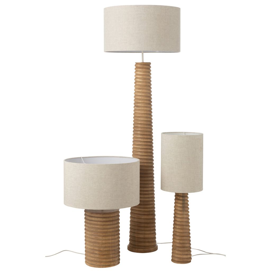 Tafellamp Schroefdraad Wijd Hout Naturel Grijs J-Line