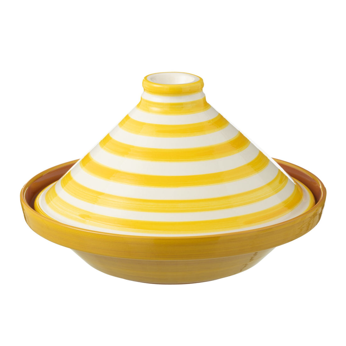 Tagine Granada striber gul/hvid keramik J-Line