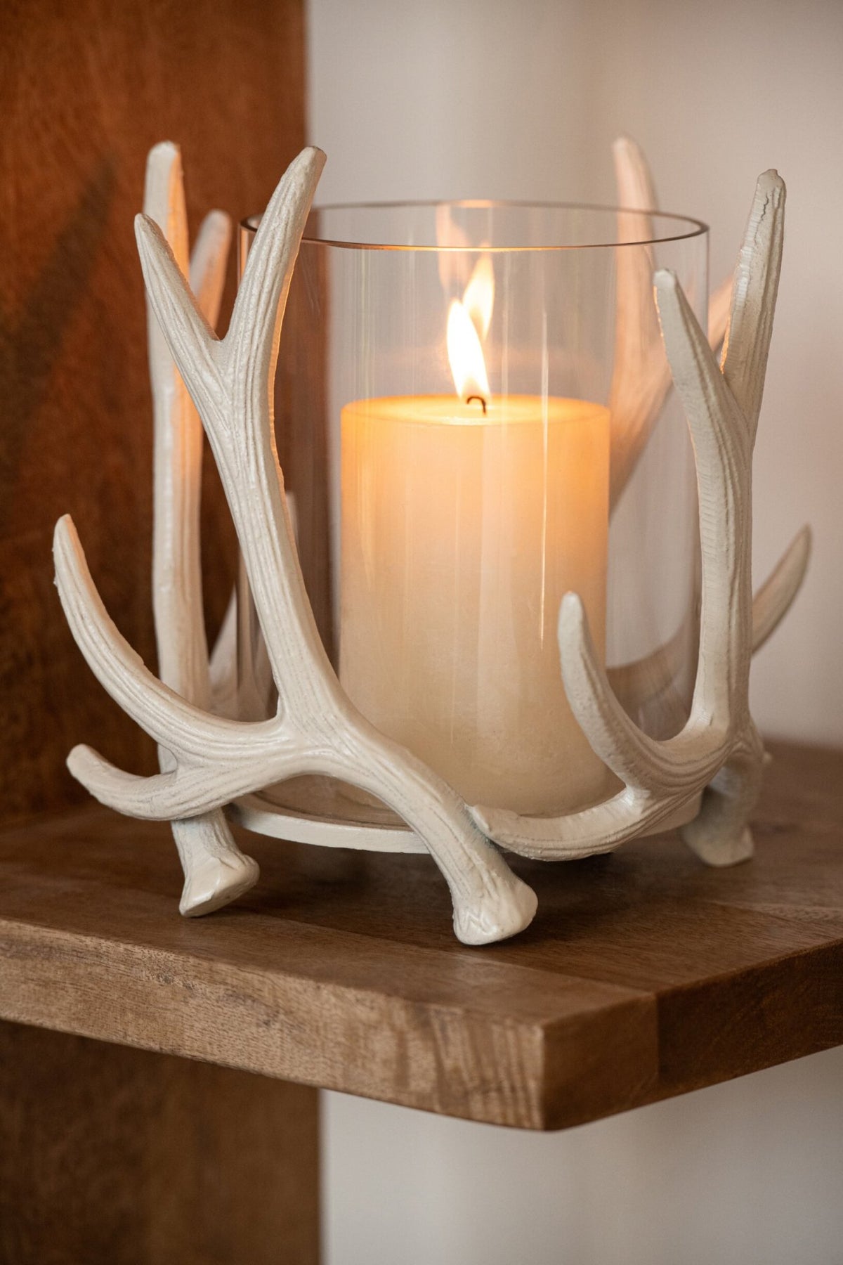 Tealightholder Hert Aluminium Offwhite J-Line