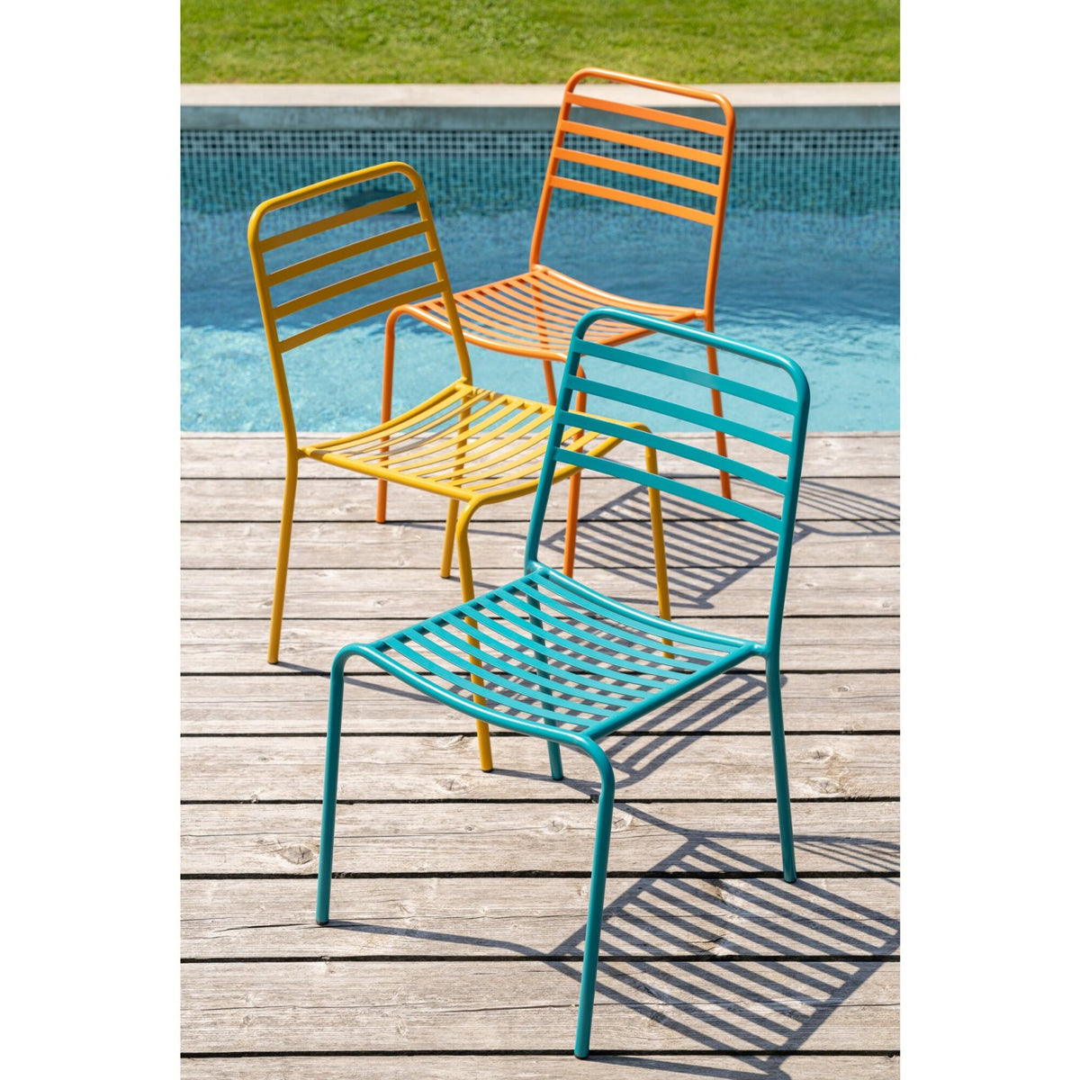 Havestol, gul metal, J-Line