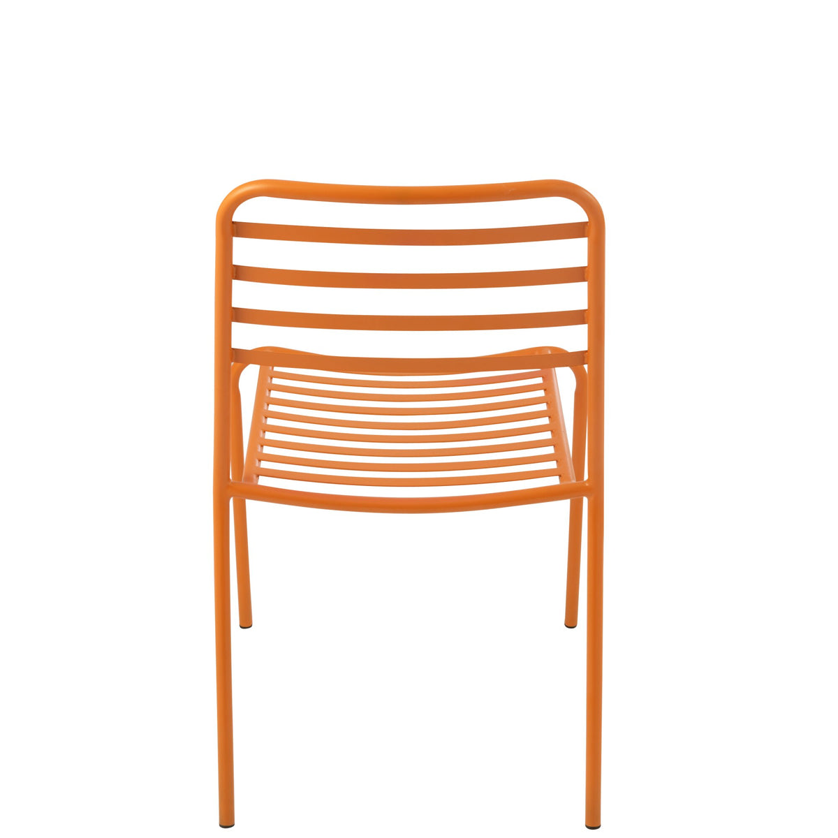 Havestol i stribet metal, orange, J-Line