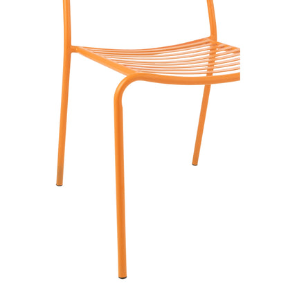 Havestol i stribet metal, orange, J-Line