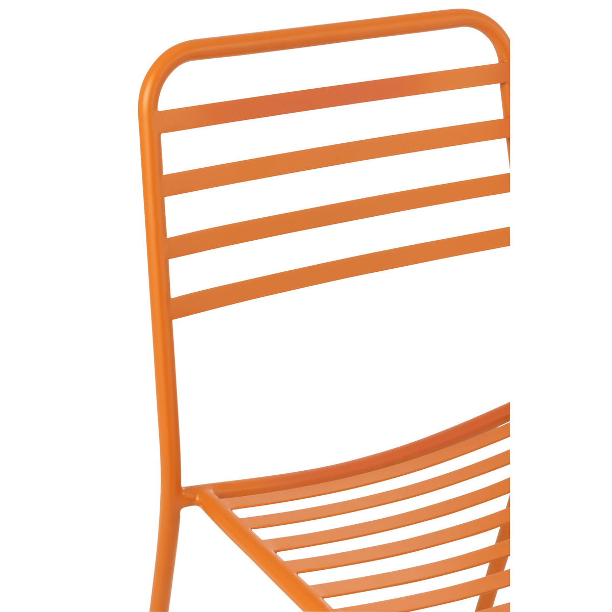 Havestol i stribet metal, orange, J-Line