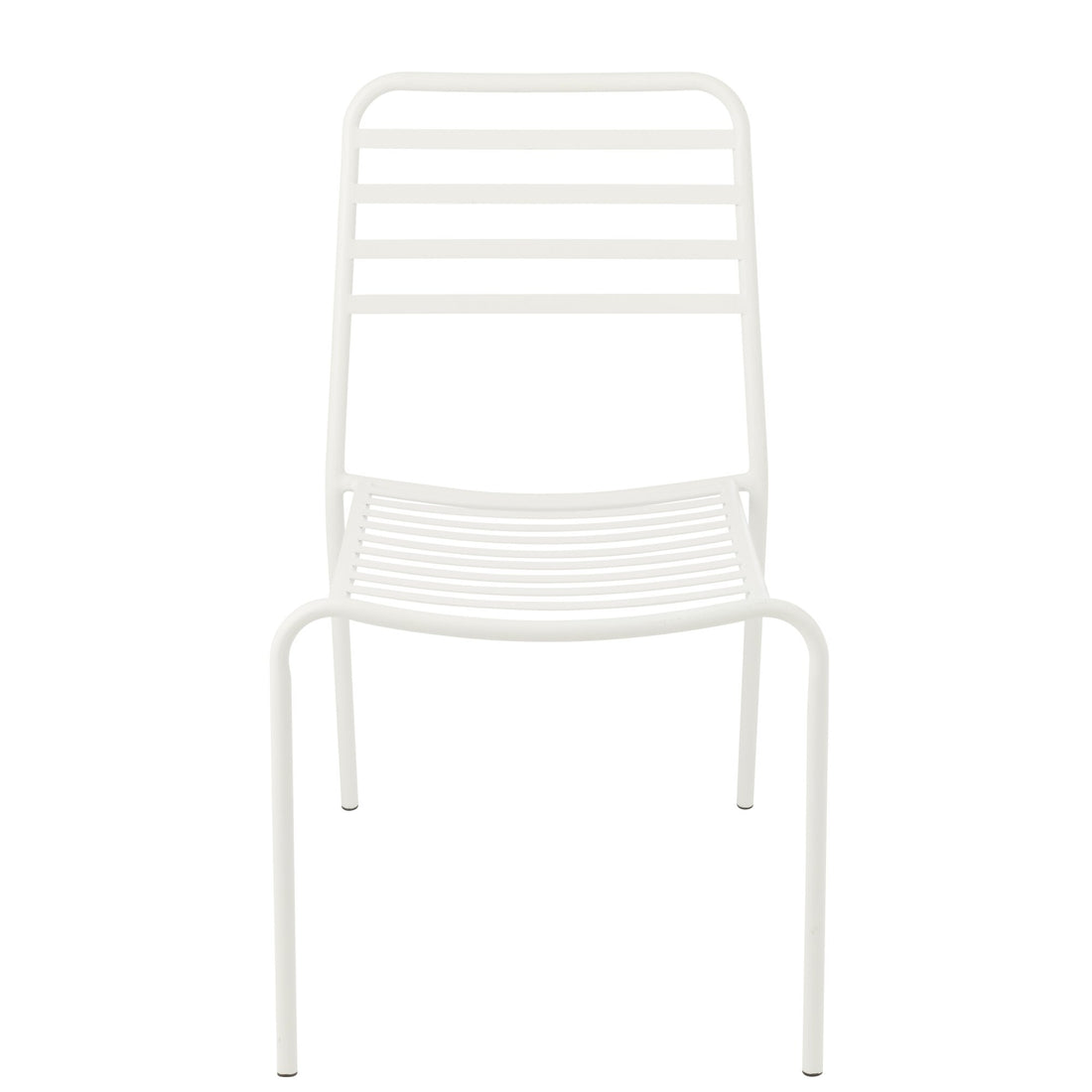 Havestol i stribet metal, hvid – J-Line