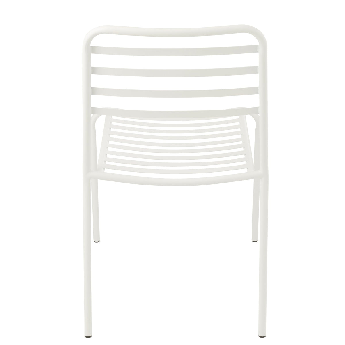 Havestol i stribet metal, hvid – J-Line