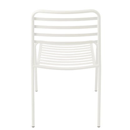 Havestol i stribet metal, hvid – J-Line