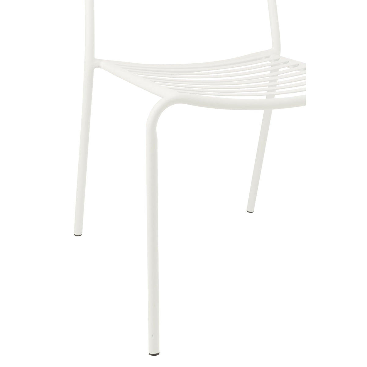 Havestol i stribet metal, hvid – J-Line