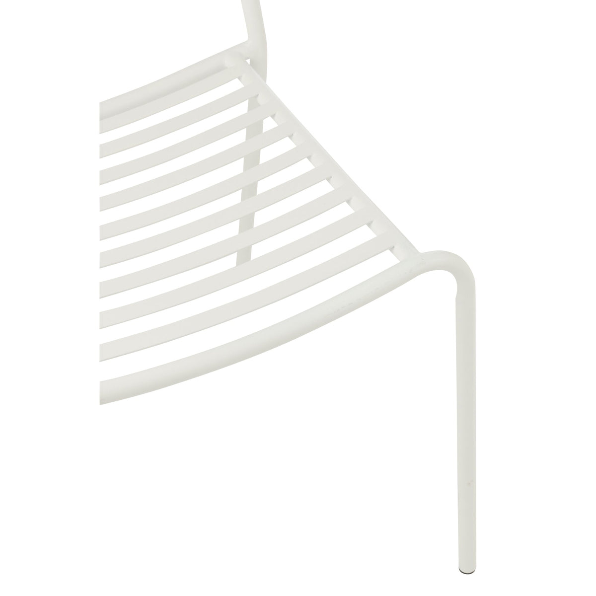 Havestol i stribet metal, hvid – J-Line