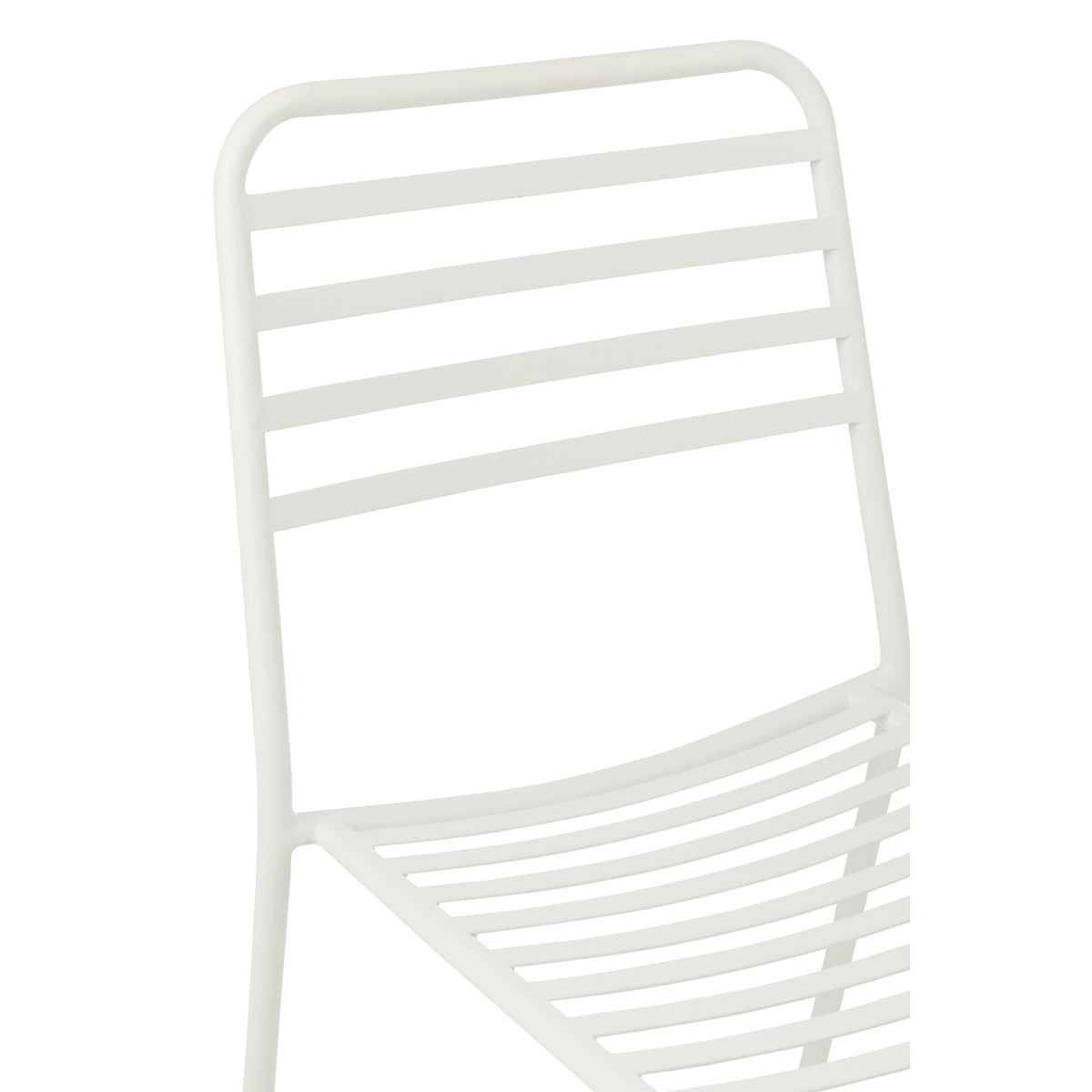 Havestol i stribet metal, hvid – J-Line