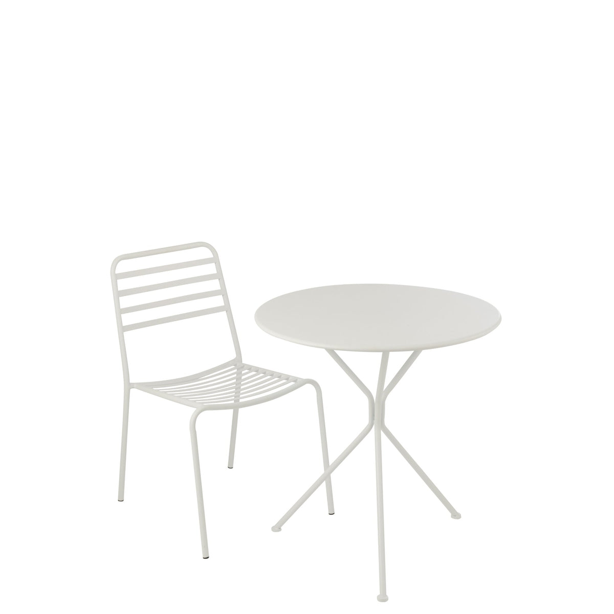 Havebord Tripod Rundt Metal Hvid Large J-Line