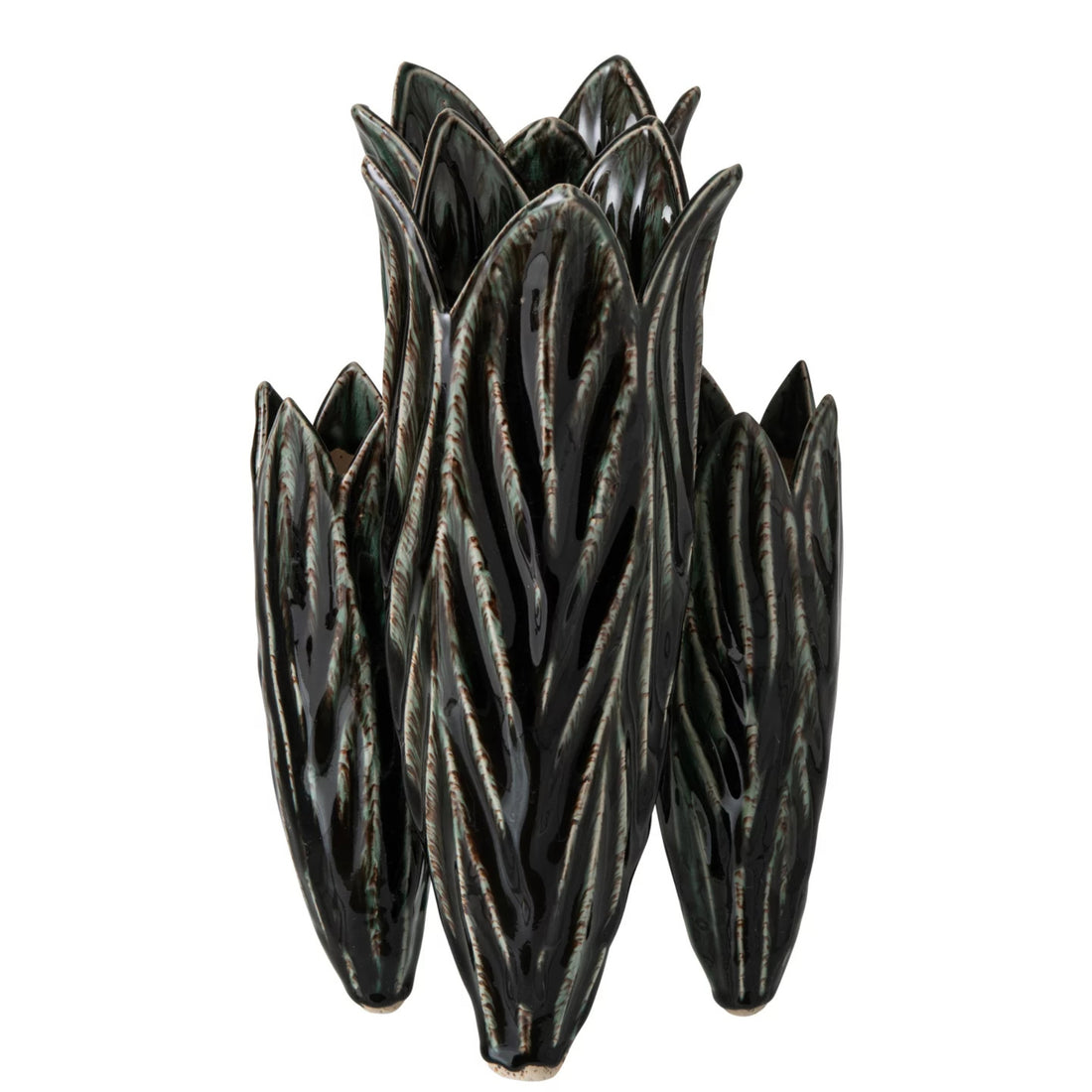 Vase i petroleumsfarvet ler, J-Line