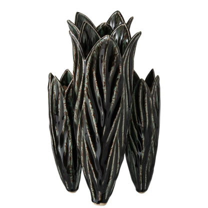 Vase i petroleumsfarvet ler, J-Line
