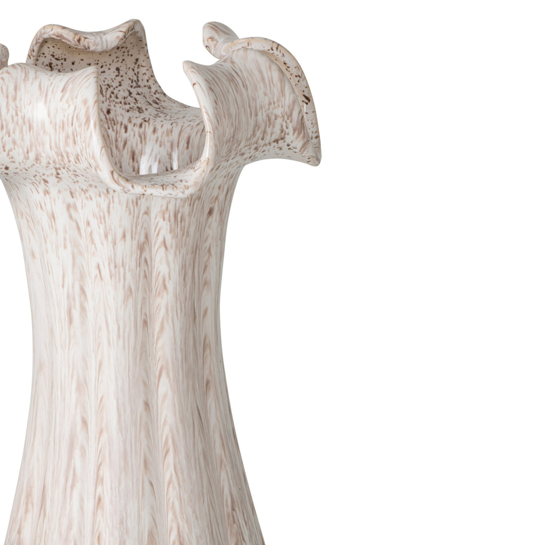 Vase i glaseret keramik, beige, stor – J-Line