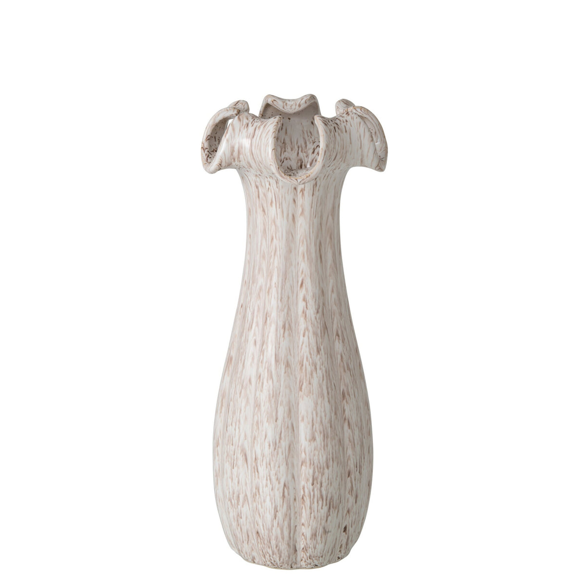 Vase i glaseret keramik, beige, lille, J-Line