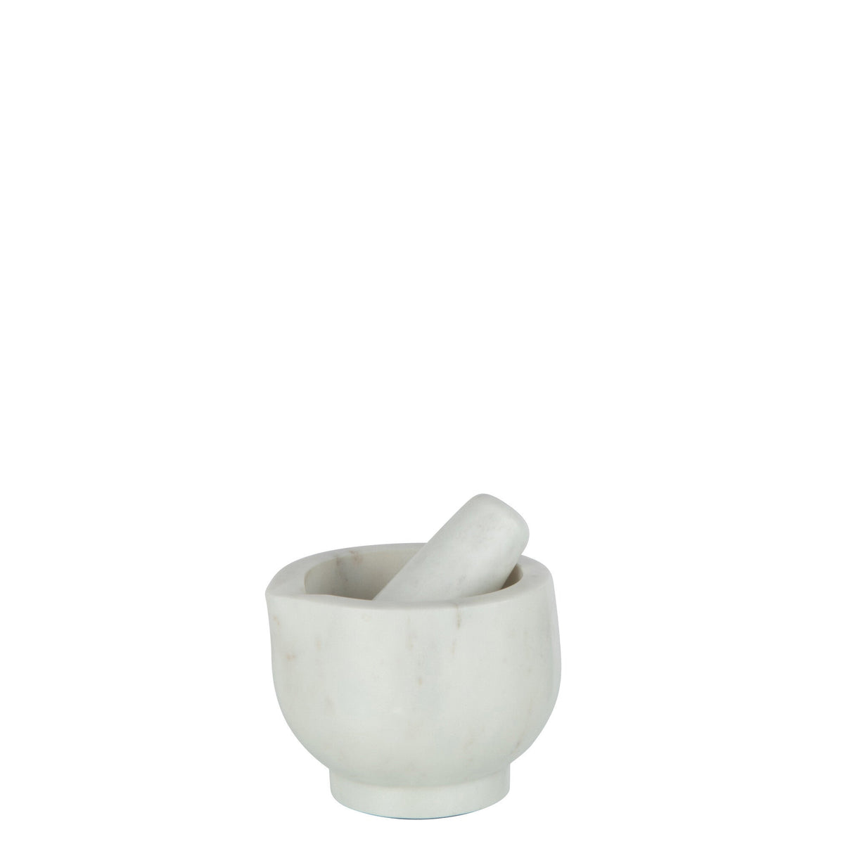 Vijzel + Stamper Marmer Wit - Keukenaccessoire - J-Line - livinglovely.nl