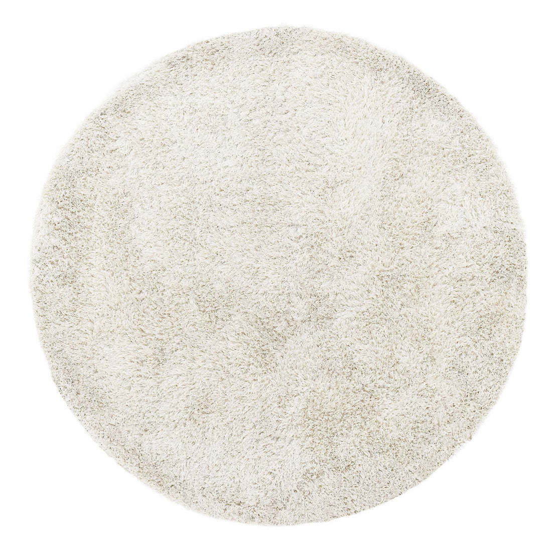 Rond vloerkleed Crown van MUST Living in ivoorkleurig polyester met een doorsnede van 150 cm