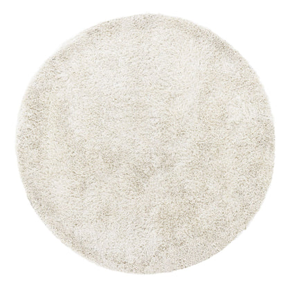 Groot rond vloerkleed Crown van MUST Living in ivoorkleurig polyester, doorsnede 250 cm