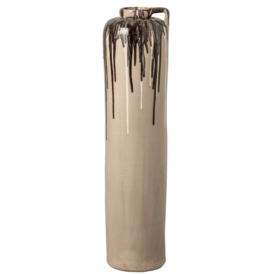Gulvvase i keramik, beige/brun, stor, J-Line