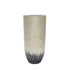 Vojtech White round poly shell bamboo pot ombre L PTMD - Pot - PTMD - livinglovely.nl