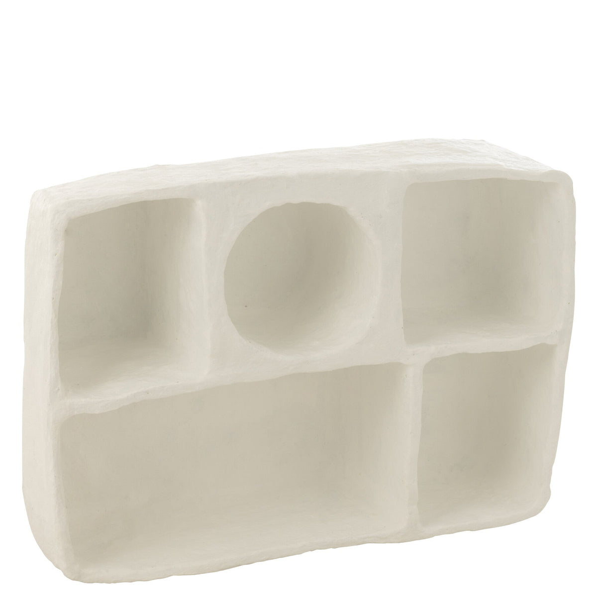 Wandrek Flint Papier Mache Wit Large - Wanddecoratie - J-Line - livinglovely.nl
