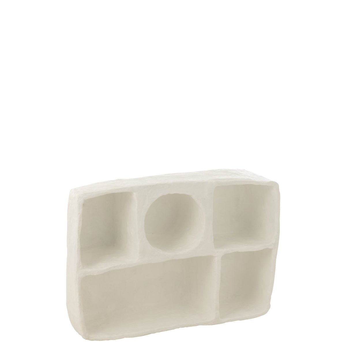 Wandrek Flint Papier Mache Wit Large - Wanddecoratie - J-Line - livinglovely.nl