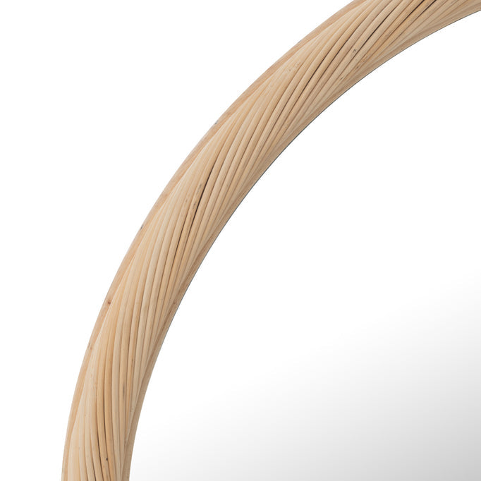 Wandspiegel Rond Rotan/Glas Naturel Medium Ø 66.5 cm - Spiegel - J-Line - livinglovely.nl