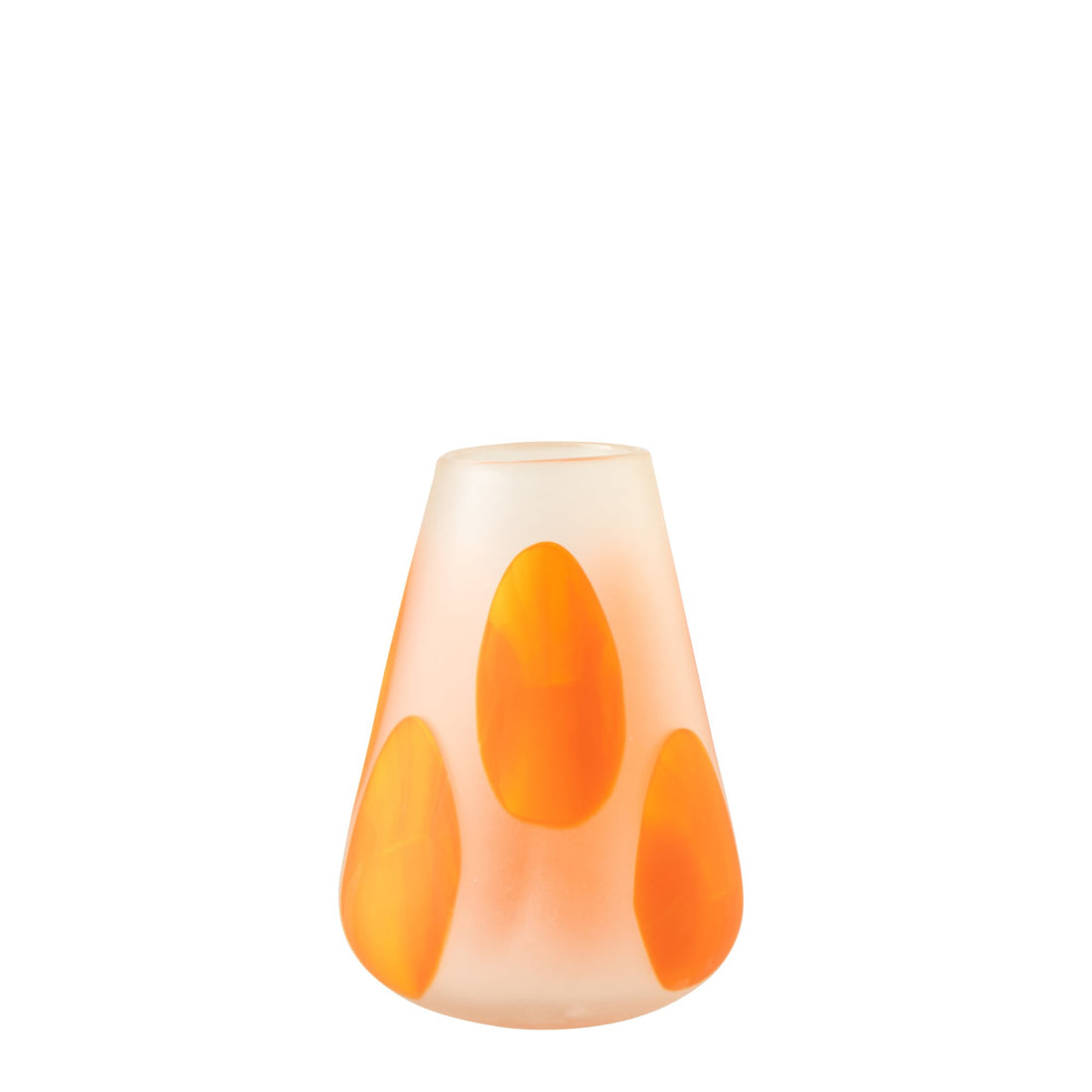 Windlicht Stippen Glas Donkeroranje/Transparant Small J-Line