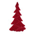 Yule Kerstboom Ovaal Bordeaux Large van PTMD, plat boombeeld met golvende takken in bordeaux fluweel op witte achtergrond