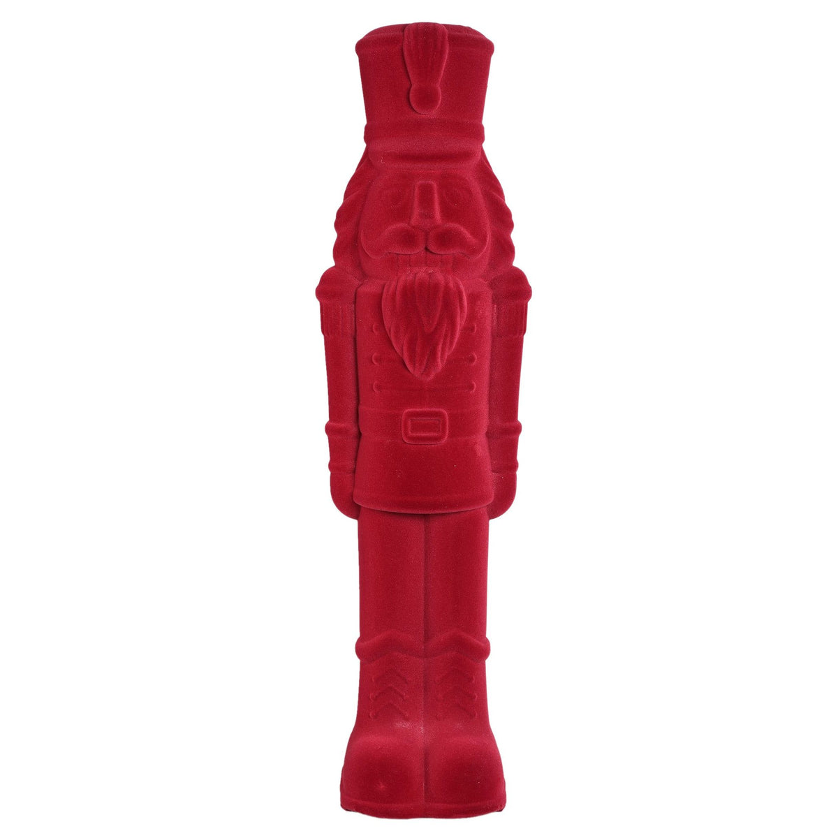 Yule Notenkraker Bordeaux Large van PTMD, notenkraker in klassieke vorm in bordeaux fluweel op witte achtergrond